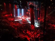 The stage set for one of "The Wall" songs with the hammers