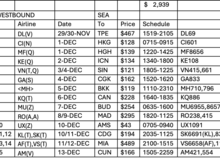 Updated routing, including proper fare classes.