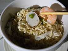 Midnight snack: Chicken and prawn soup noodles