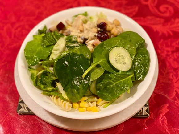 Admiring the salad