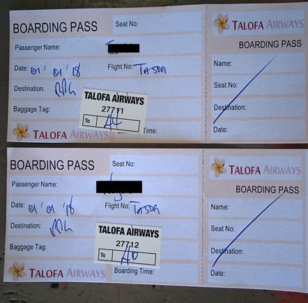 These boarding passes look legit.   First names suffice.