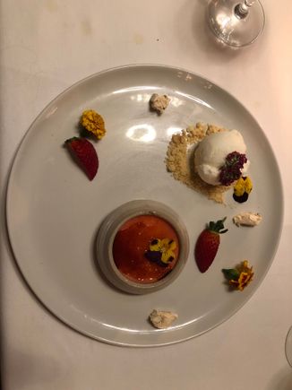 Dessert- a rose water and Turkish delight creme brûlée 