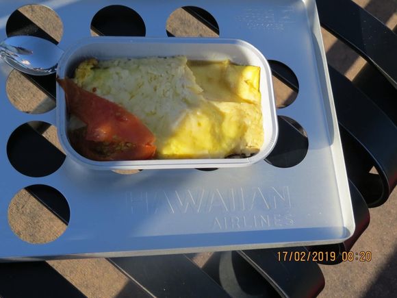 Watching the planes an omelette in a tin foil all airlines