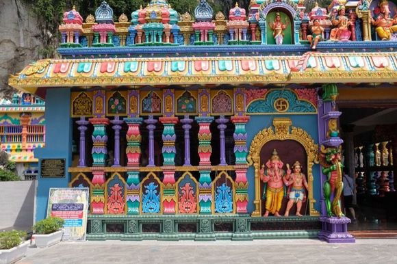 The temples, especially the outdoor complex, were incredibly ornate and colorful. 