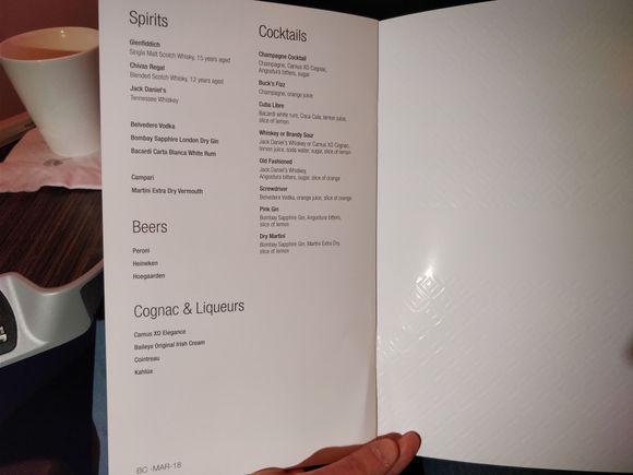 QR business class wine list OSL-DOH