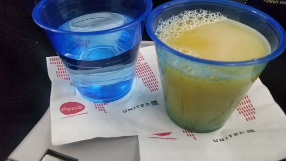 Upon boarding I met Cathy, the first class service lead. She was a very experienced FA that took safety as her number one priority. We received an exhaustive choice of PDB options including: water, orange juice, coffee, and hot coffee water with tea.