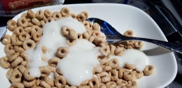 The thickened milk"sits" on top of the cereal!