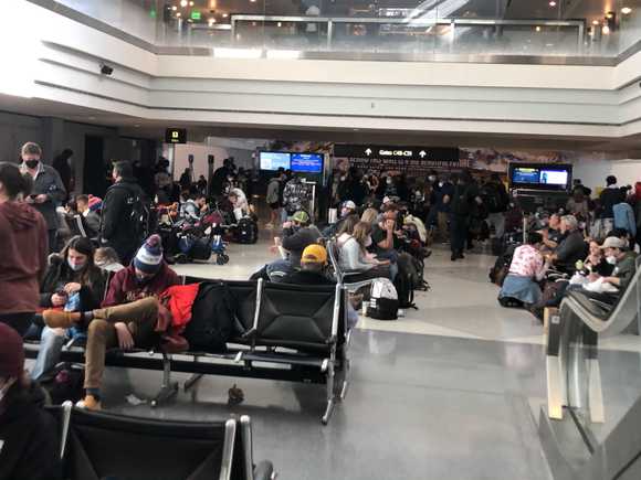 and headed towards Gate C46 where the Centurion Lounge entry escalators. PAX waiting to get into the Lounge.  JK! But more on that later.   