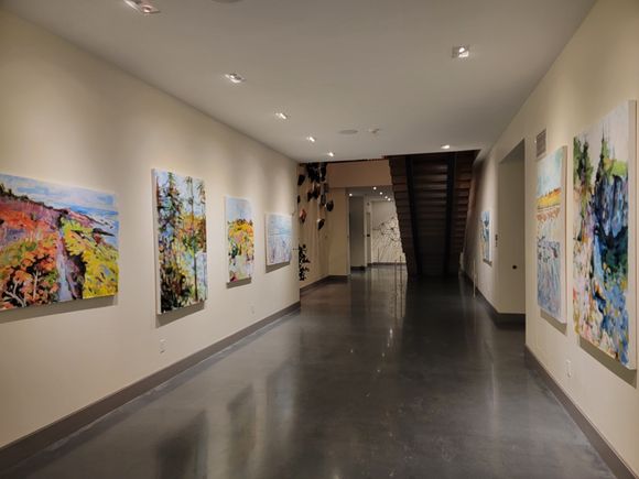 Basement hallway art