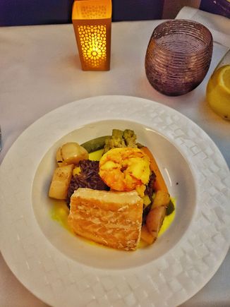 Prawn, Salmon and Scallop with Black Rice Main