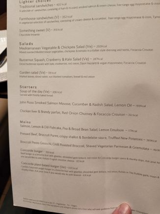 Slightly different menu today.