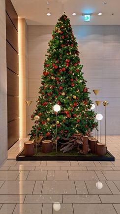 The christmas tree by the elevators at the ground floor