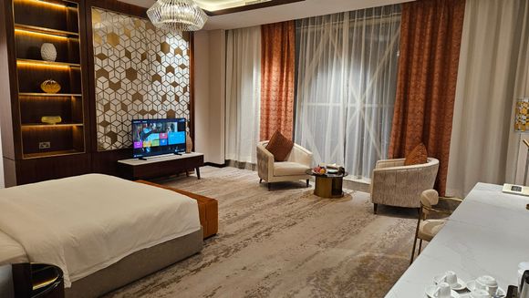 My room at the Velero hotel in Lusail.