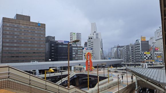 The mixture of overhead roads, passageways and ramps/escalators at the southern end of JR ueno station . Almost a typical modern tokyo view in my mind occassionally