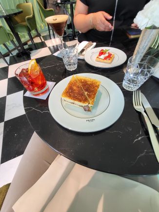 Great Negroni at the Prada Caffe