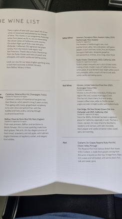 Wine list