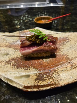 Wagyu and caviar appetizer