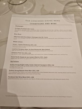 Wine list