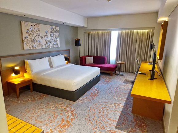 Bedroom with a big, comfy bed