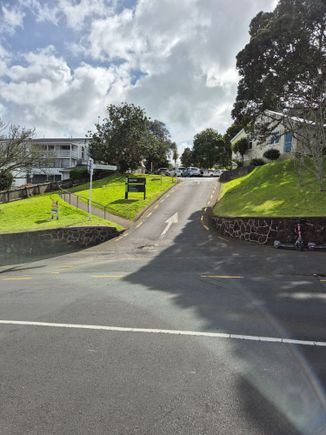 Yes it goes up hill. Some steep grafients already at the bottom of the hill