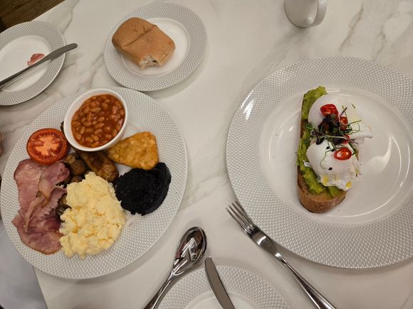 Full english and California eggs