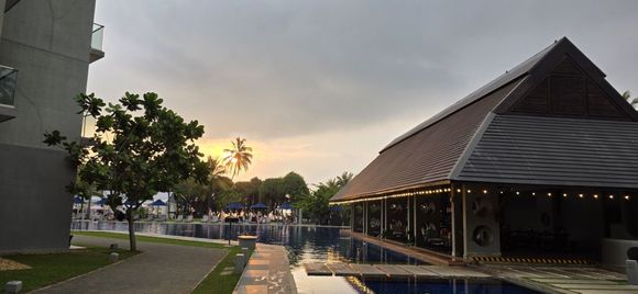 View of the children's pool, Olive restaurant, main pool
