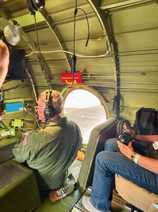 Starboard side observer, Randy, during take off 