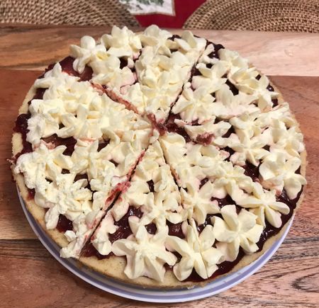 Hybrid Black Forest Tiramisu cake baked by a guy friend