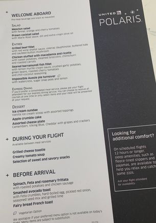 Menu for SYD-IAH