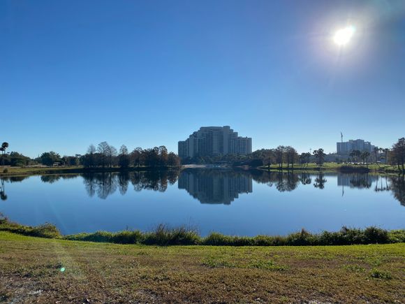Across the lake on one of the trails