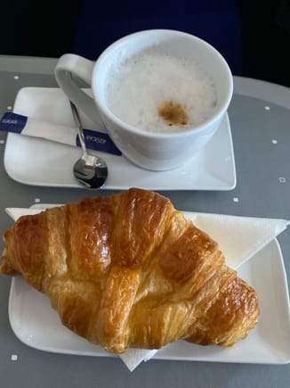 Cappuccino and one butter croissant
