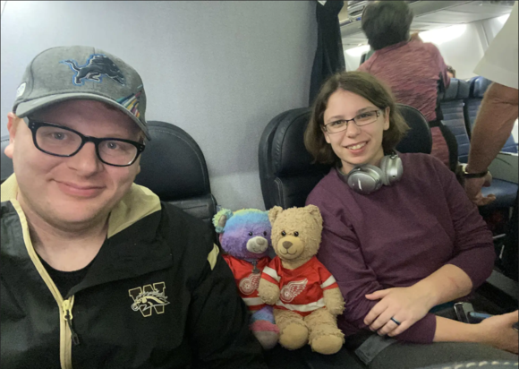 Seats 3E and 3F - doesn't show but we are pretty tired!