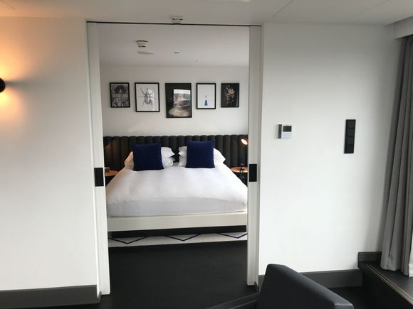 Bedroom is seperated from livingroom by sliding doors