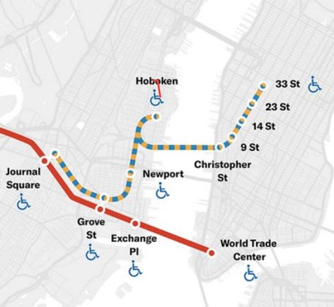 PATH weekend and holiday map