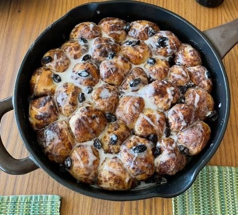 “Home made” (used frozen bread dough) Monkey Bread. I could have eaten the whole pan but thought better of it. 