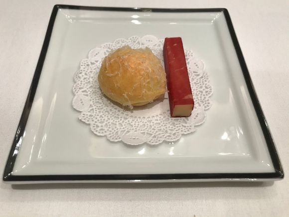 Cheese puff & was it pecorino wrapped in prosciutto ?