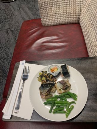 Hot food included mackerel which was delicious!
