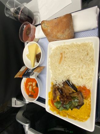 My choice the vegetarian/aubergine curry .