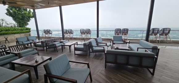 Rooftop bar next to club lounge
