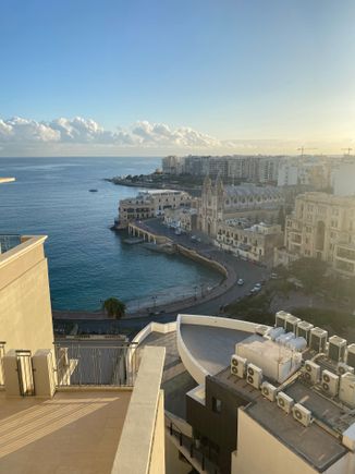 The early morning view from the balcony