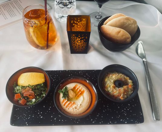 Mezze selection - I ordered this after awaking from my nap, taking cues from other posters to not order an omelette. Hit the spot as usual with QR