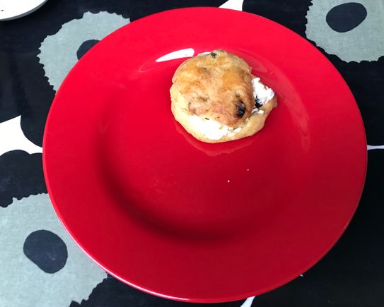 Scone with black currant preserves & clotted cream 