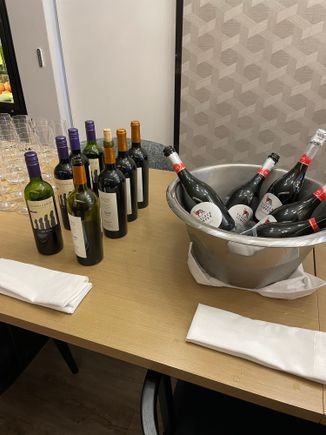 Sparkling Wine with an assortment of Reds.
