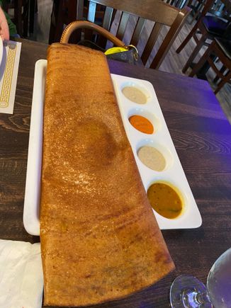 Masala dosa to start.  And then chicken biryani