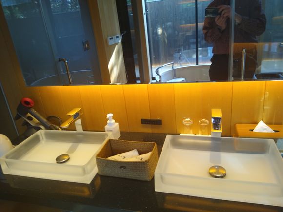 Lasg batroom view -- dual sinks!