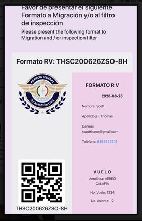 When you’ve filled the online form out completely,
you’ll be presented the completion and QR code.
Best practice is to take a screen shot of this form.