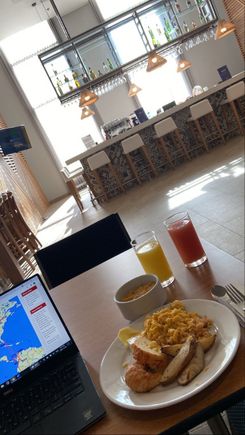 fresh OJ/strawberry juice