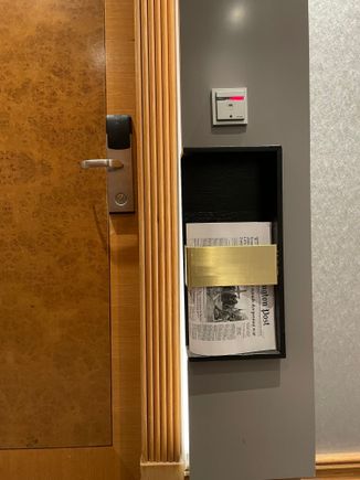 Newspaper delivered at the room’s door