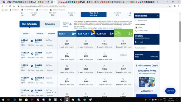 Los Angeles to Boston, same day