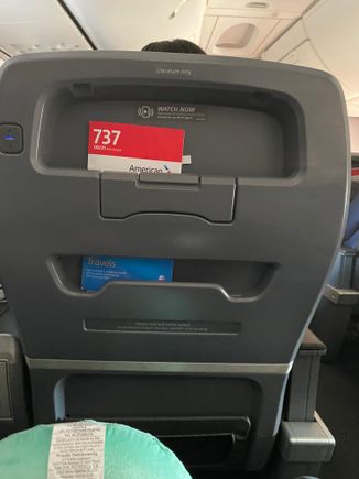 Standard domestic first on a Boeing 737-800